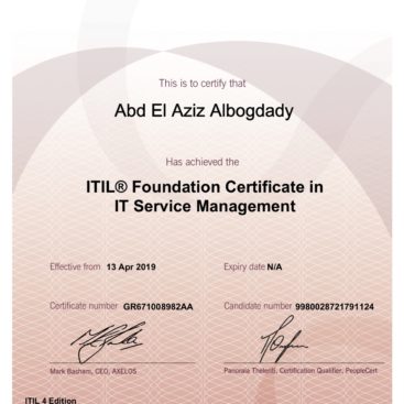 Aziz-ITIL Foundation Certificate