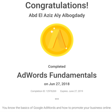 Aziz_Google_Cert_AdWords Fundamentals